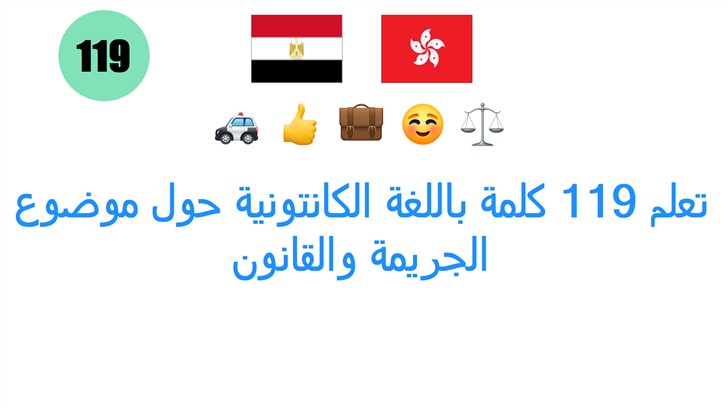 تعلم 119 كلمة باللغة الكانتونية حول موضوع الجريمة والقانون